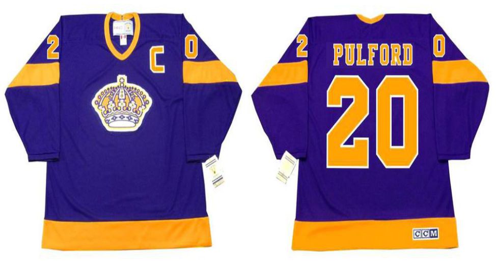 2019 Men Los Angeles Kings #20 Pulford Purple CCM NHL jerseys->los angeles kings->NHL Jersey